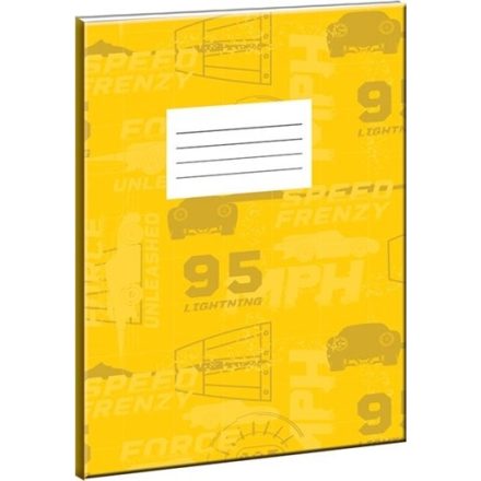 Disney Verdák Yellow Speed B/5 vonalas füzet 50 lapos