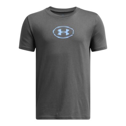 UA B SLICE LOGO SS Castlerock Horizon Blue Kids