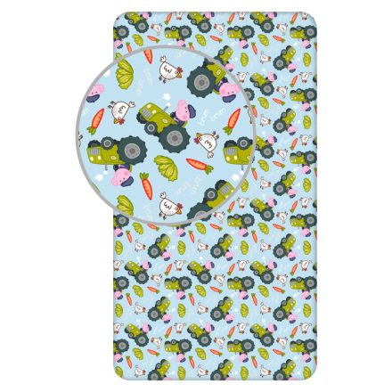 Peppa malac George's Tractor gumis lepedő 90x200 cm