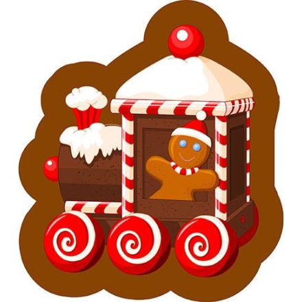 Mézeskalács vonat Gingy Karácsony formapárna, díszpárna 40x35 cm Velúr