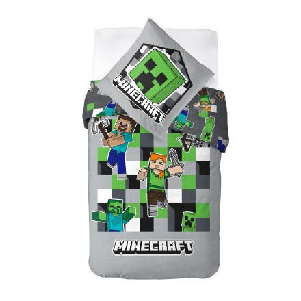 Minecraft Grey ágyneműhuzat 140×200cm, 70×90 cm