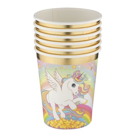 Unikornis Rainbow papír pohár 6 db-os 250 ml