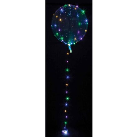 Színesen világító Crystal LED lufi, átlátszó