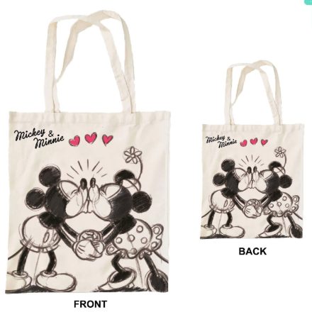 Disney Minnie Mickey Kiss vászontáska, bevásárlótáska 44 cm