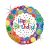 Happy Birthday Rainbow Dots Holo fólia lufi 46 cm