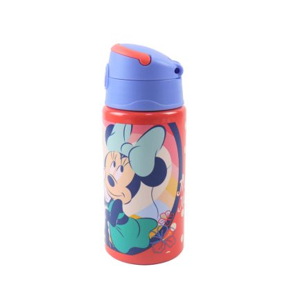 Disney Minnie Summer alumínium szívószálas kulacs akasztóval 500 ml