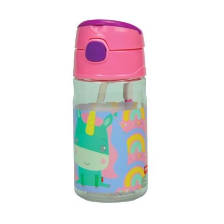 Fisher-Price Animals műanyag szívószálas kulacs akasztóval 350 ml