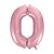 Rózsaszín Light Pink 0-ás szám fólia lufi 92 cm