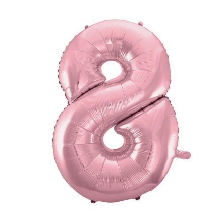 Rózsaszín Light Pink 8-as szám fólia lufi 92 cm