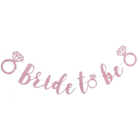 Bride To Be Pink papír felirat 3 m