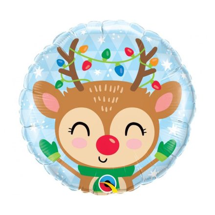 Rénszarvas Reindeer Karácsonyi fólia lufi 46 cm