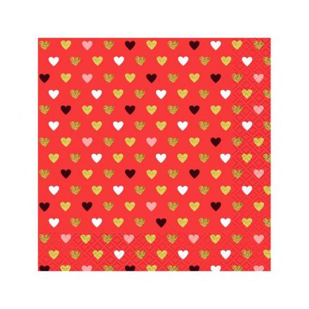 Szerelem XOXO Red szalvéta 20 db-os 33x33 cm
