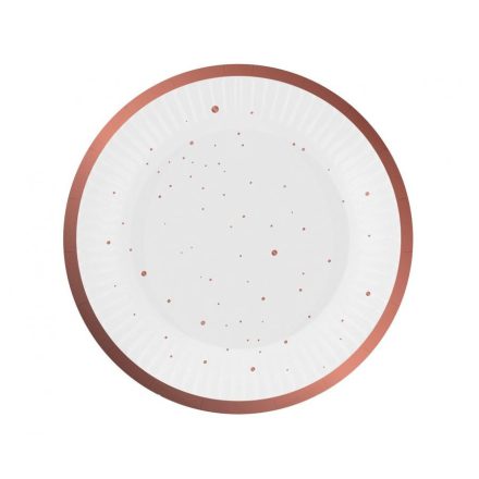 Rózsaszín Rose Gold Celebrate papírtányér 6 db-os 18 cm