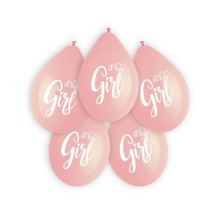 It's a Girl Pink függő léggömb, lufi 5 db-os 13 inch (30 cm)