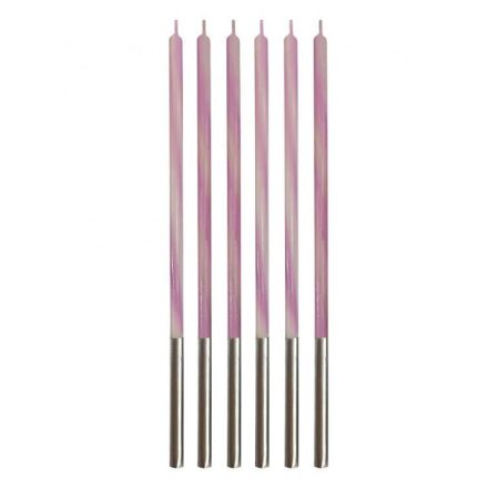Rózsaszín Candy Pink tortagyertya, gyertya szett 6 db-os