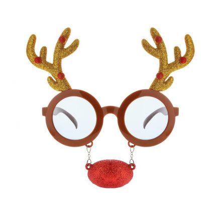 Szarvas Reindeer szemüveg piros orral