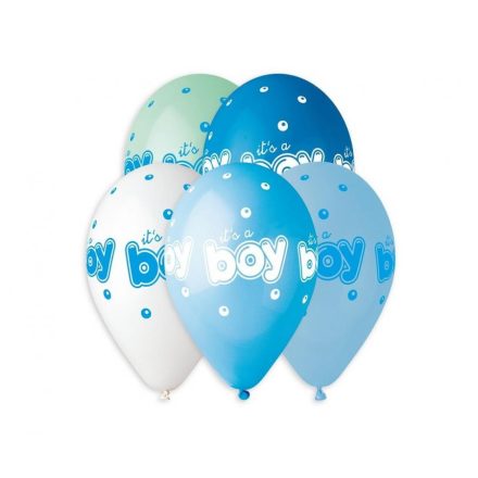 It's a Boy Blue léggömb, lufi 5 db-os 13 inch (33 cm)