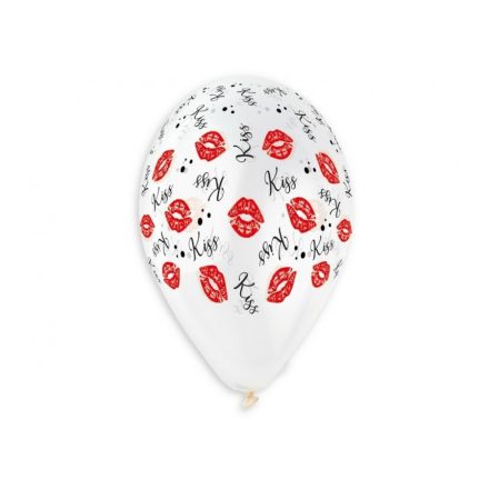 Csók Red léggömb, lufi 5 db-os 13 inch (33cm)