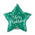 Merry Christmas Green Star, Karácsonyi fólia lufi 51 cm