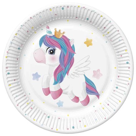 Unikornis Magical papírtányér 8 db-os 22,7 cm