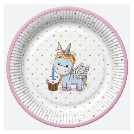 Unikornis Sweet papírtányér 8 db-os 18 cm