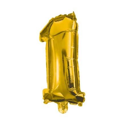 Arany Gold mini 1-es szám fólia lufi 33 cm