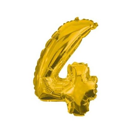 Arany Gold mini 4-es szám fólia lufi 33 cm