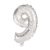 Mini 9-es szám Silver Fólia lufi 35 cm