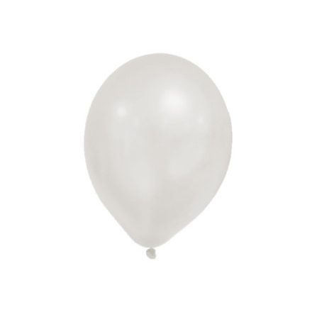 Metallic White Pastel léggömb, lufi 8 db-os