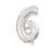 Ezüst Silver 6-os szám fólia lufi 10 cm