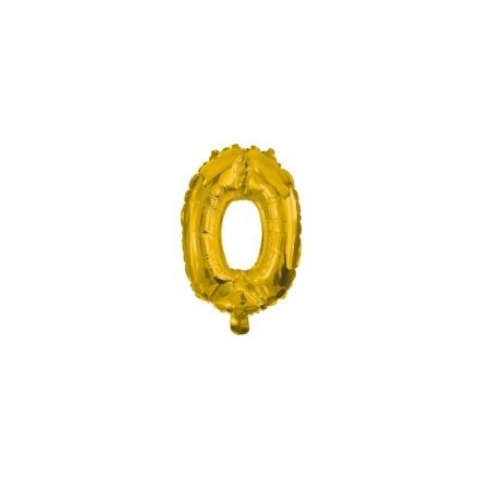 Gold, Arany 0-ás szám fólia lufi 10 cm