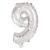 Ezüst Silver 9-es szám fólia lufi 95 cm