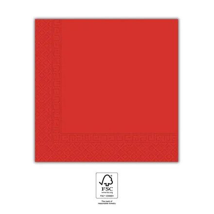 Piros Unicolour Red szalvéta 20 db-os 33x33 cm FSC