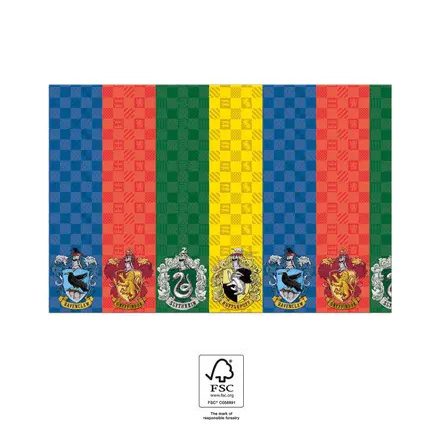 Harry Potter Hogwarts Houses papír asztalterítő 120x180 cm FSC