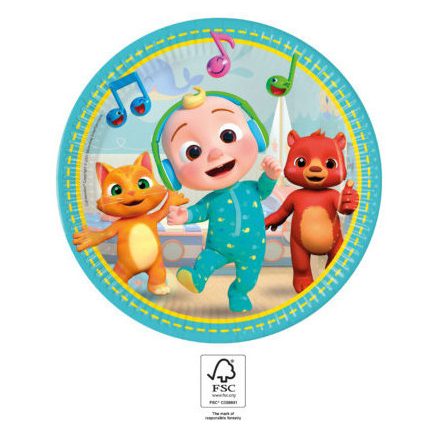 CoComelon Music papírtányér 8 db-os 23 cm FSC