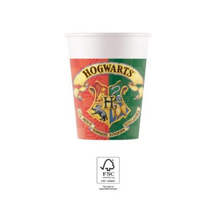 Harry Potter Hogwarts Houses papír pohár 8 db-os 200 ml FSC