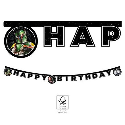 Star Wars Galaxy Happy Birthday felirat FSC 2 m