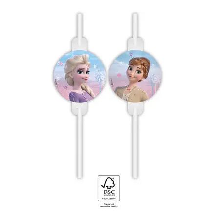 Disney Jégvarázs Wind papír szívószál, 4 db-os szett FSC