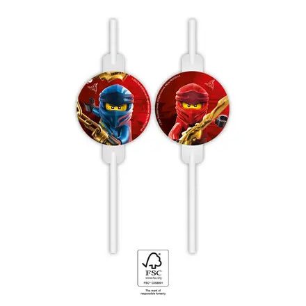 Lego Ninjago papír szívószál, 4 db-os szett FSC