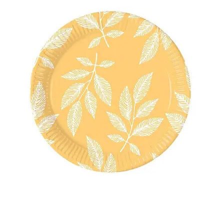 Levél Orange Leaves papírtányér 8 db-os 23 cm