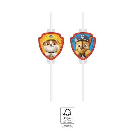 Mancs Őrjárat Rescue Heroes papír szívószál, 4 db-os szett FSC