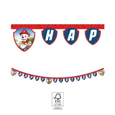 Mancs Őrjárat Rescue Heroes Happy Birthday felirat FSC 2 m