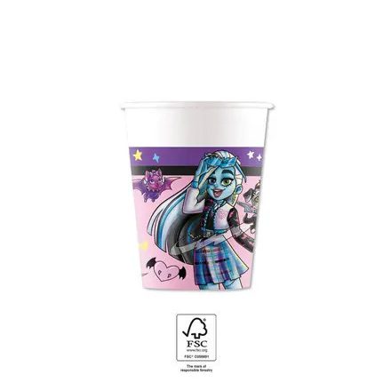 Monster High Friends papír pohár 8 db-os 200 ml FSC