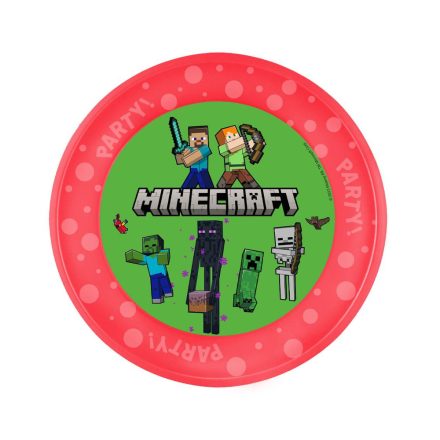 Minecraft Party micro prémium műanyag lapostányér 21 cm