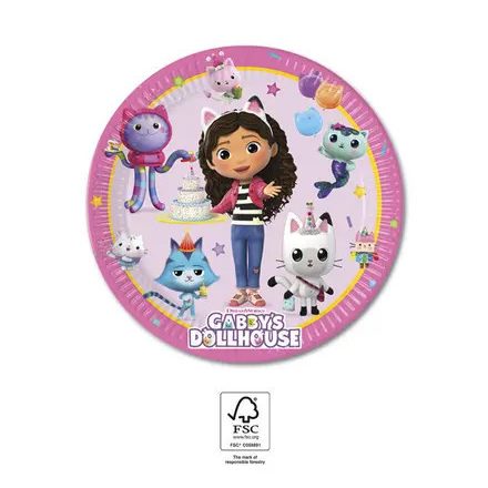 Gabi babaháza Friends papírtányér 8 db-os 20 cm FSC