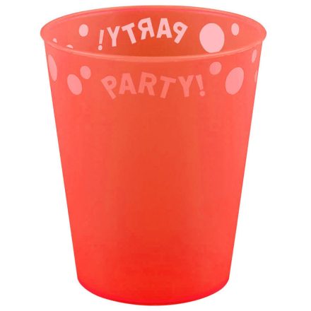 Orange Fluorescent, Narancssárga micro prémium műanyag pohár 250 ml