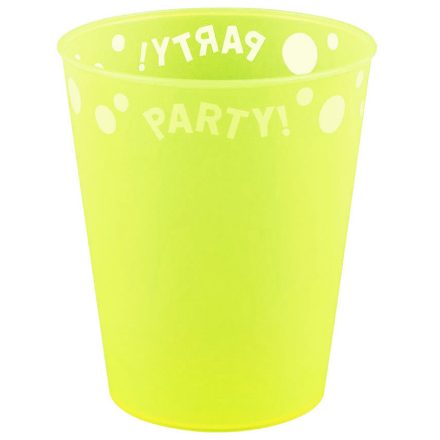 Yellow Fluorescent, Sárga micro prémium műanyag pohár 250 ml