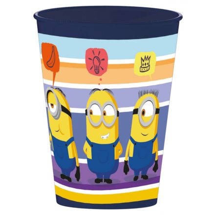 Minyonok Striped műanyag pohár 260 ml
