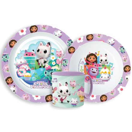 Gabi babaháza Wonderland étkészlet, micro műanyag szett bögrével 265 ml